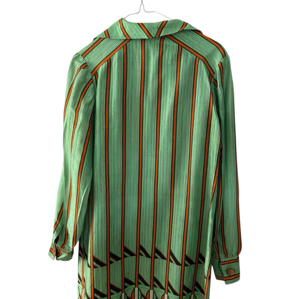 Vintage Celine Lambert Green and Brown Long Sleeve Dress - Picture 7 of 14
